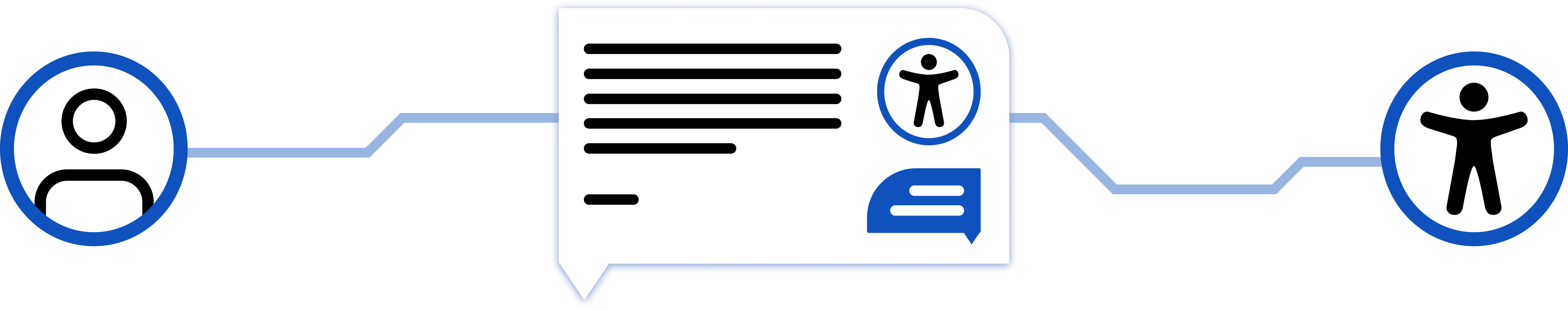 Accessibility badges with initials (WCAG, ADA, EN, and EAA)